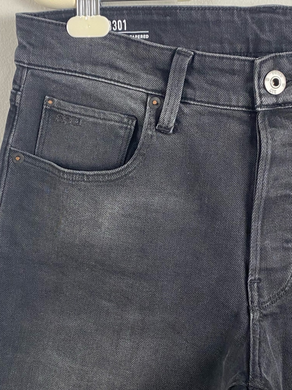 G-Star Raw 3301 Straight Tapered Jean | Black/Gray Wash - Picture 7 of 16